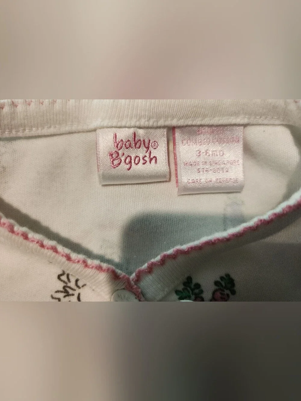Vintage 90s Baby B'gosh Osh Kosh Vegetable Garden Print Bow Cardigan  3-6M Rare